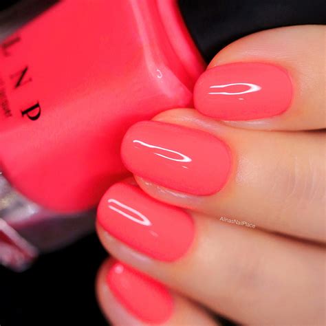 coral colored nail polish.